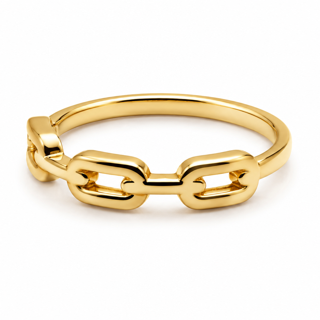 18K Gold Chain Link Ring