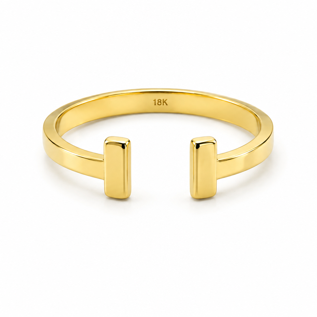 18K Gold Open T Ring