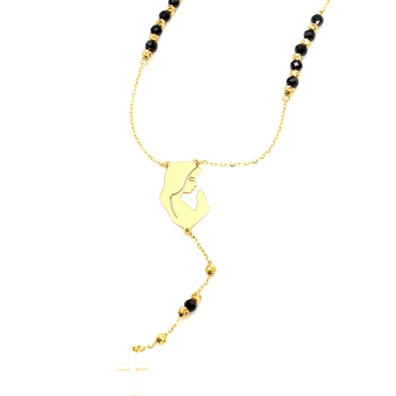 18K Rosary with black beads