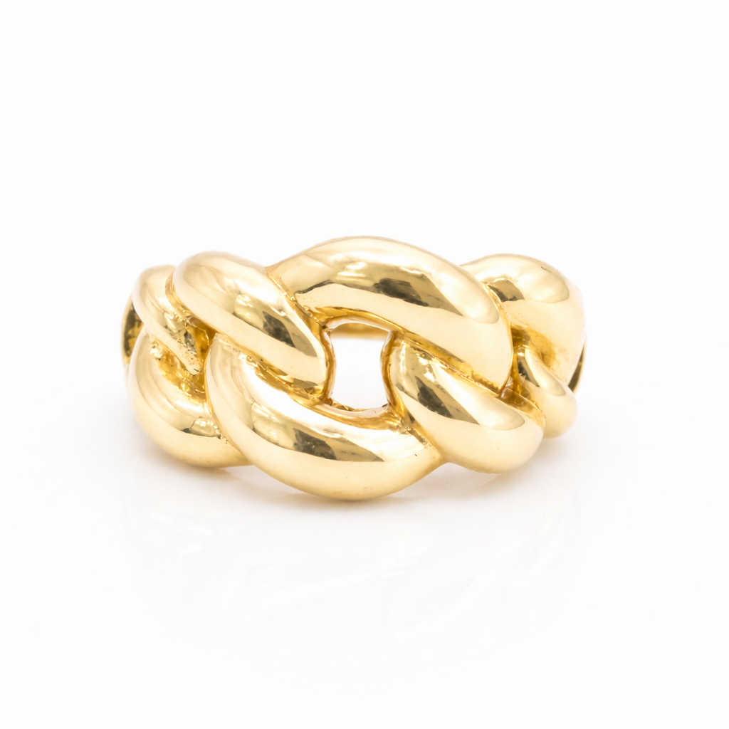 18K Solid Gold Chain Link Ring