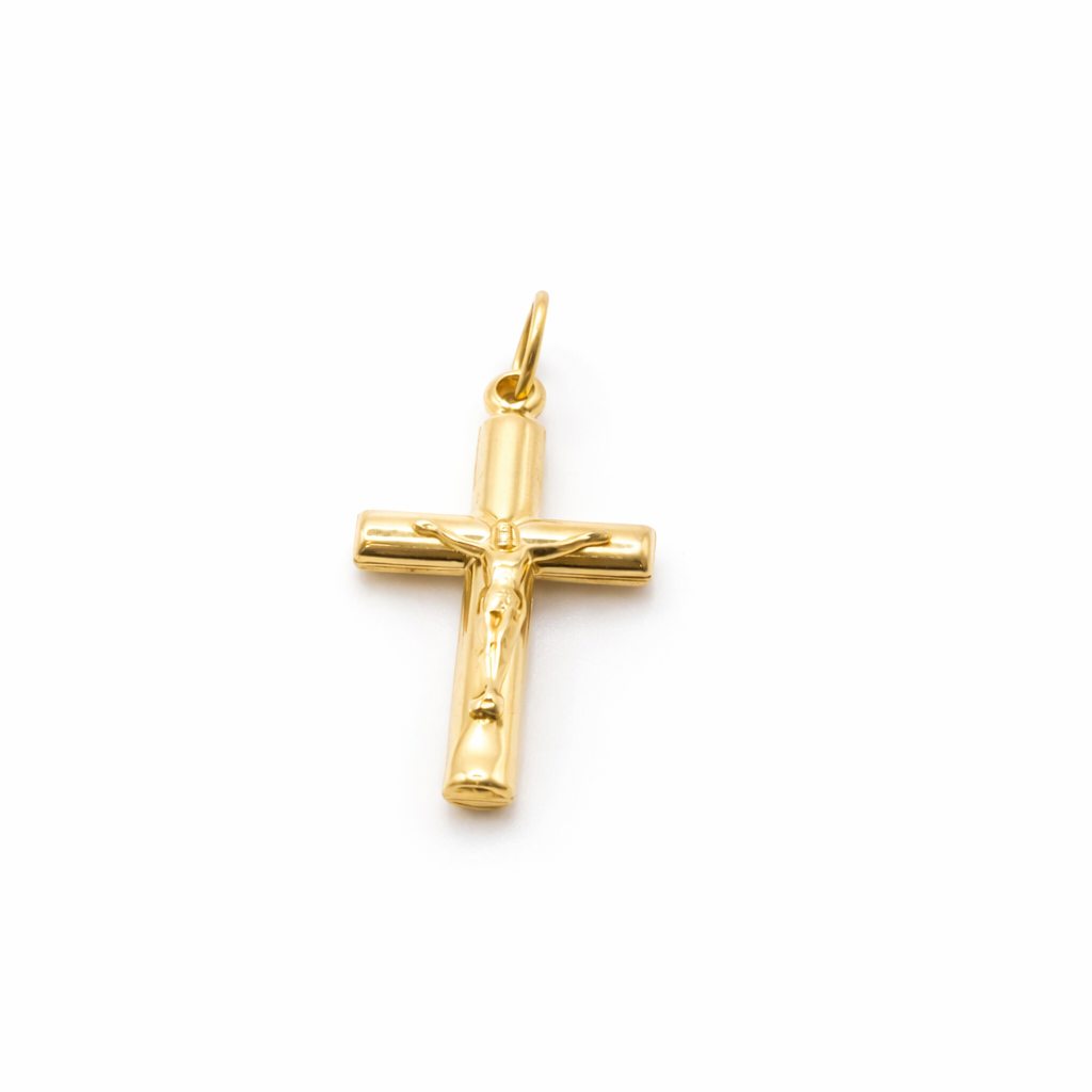 18K Solid Gold Crucifix Pendant