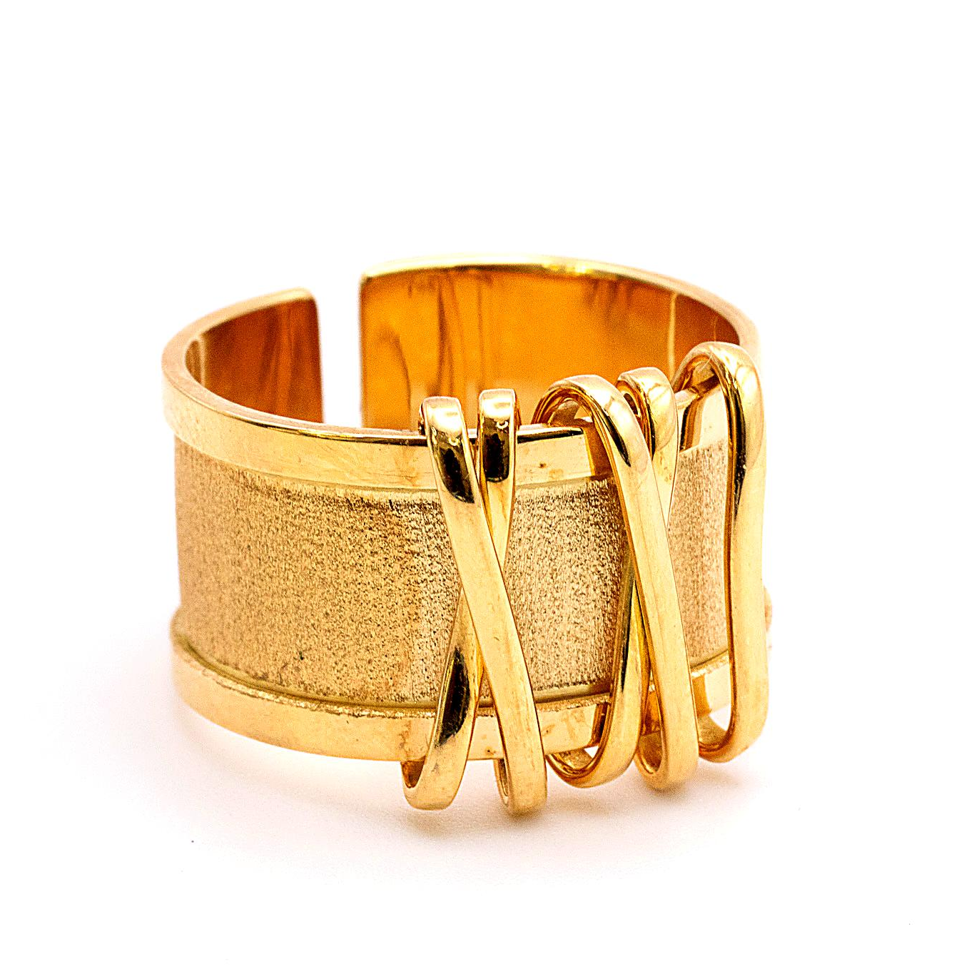 18K Gold Wide Cuff Ring