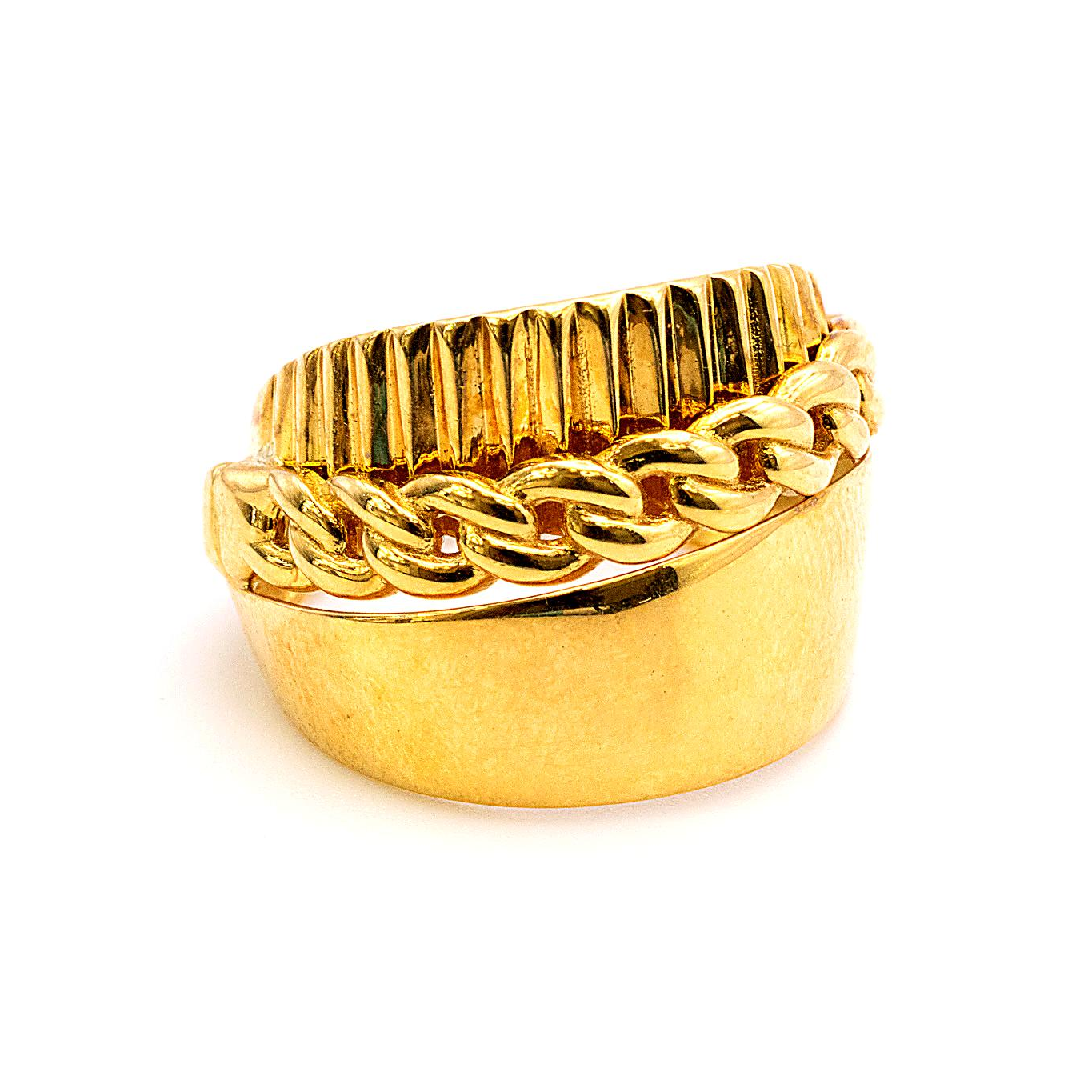 18K Gold Chain Link Ring